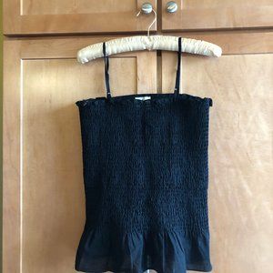 Anthropology runched black summer tank